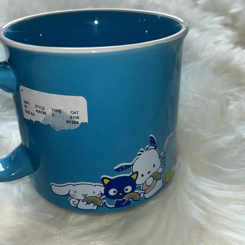 🆕 Hello Kitty and Friends Ceramic Mug Light Blue Rainbow